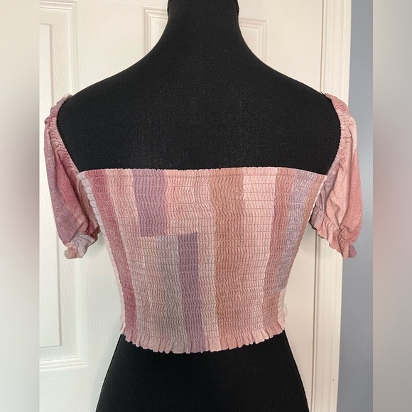 Aritzia Wilfred Smocked Blouse Heirloom Pink Size XS - Picture 5 of 11